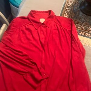 Red ultra suede shirt